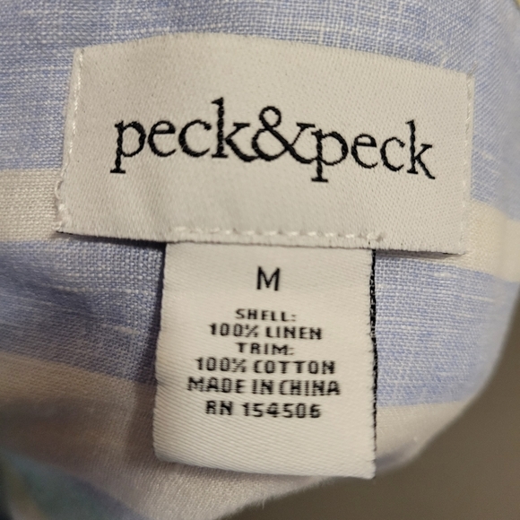 Peck & Peck Striped Linen Tunic Pastel Size Medium - Picture 4 of 4